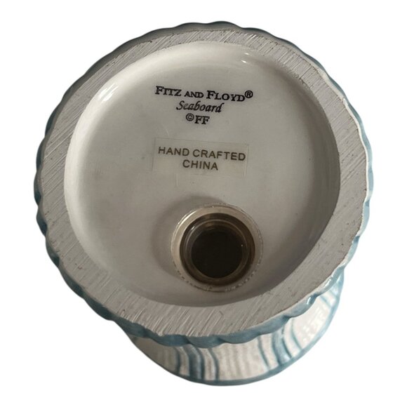 VTG Fitz and Floyd Seaboard Crab Salt & Pepper Shakers – Coastal Blue & White Ce - Picture 5 of 7